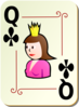 Ornamental Queen Of Clubs Clip Art